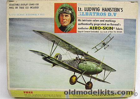 Renwal 1/72 Lt. Ludwig Hanstein's Albatros D.V with Aeroskin Fabric, 272-79 plastic model kit